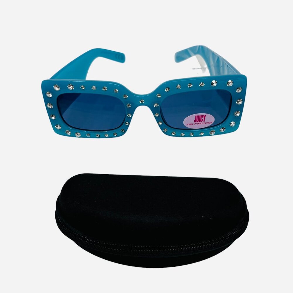Juicy Couture Turquoise with Bling Sunnies with Case NWT